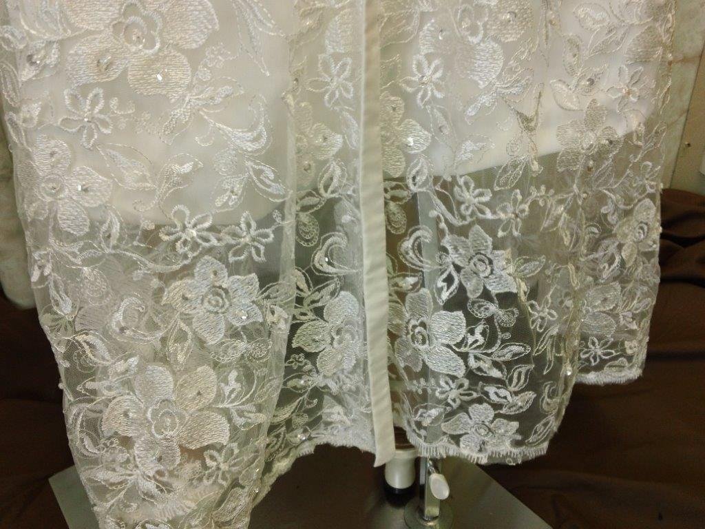 high low lace wedding gown